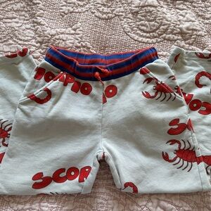 MiniRodini sweatpants with red scorpion print
